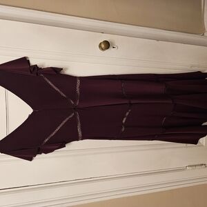 Taylor Fit and Flare High Low Dress with Flutter Sleeves